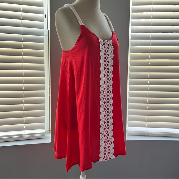 Tomato Tunic with Crochet Accent - Picture 3 of 5
